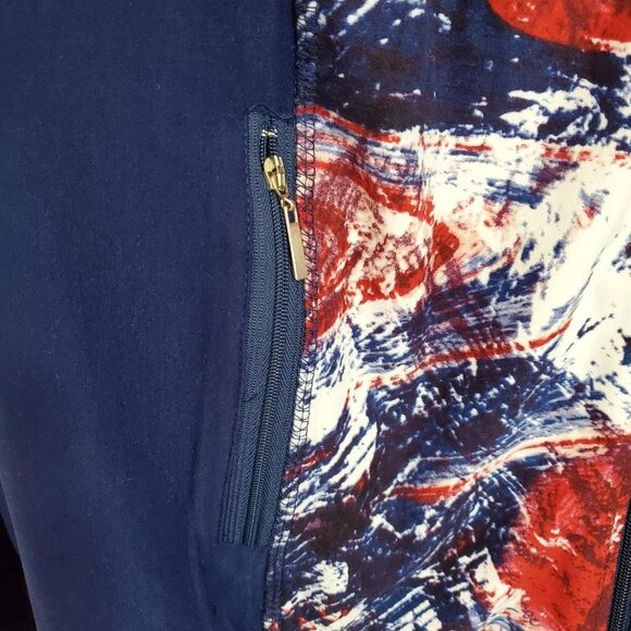 Ashley Stewart Abstract Long Sleeve Full Zip Lightweight Track Jacket Pockets 12 - Picture 4 of 7